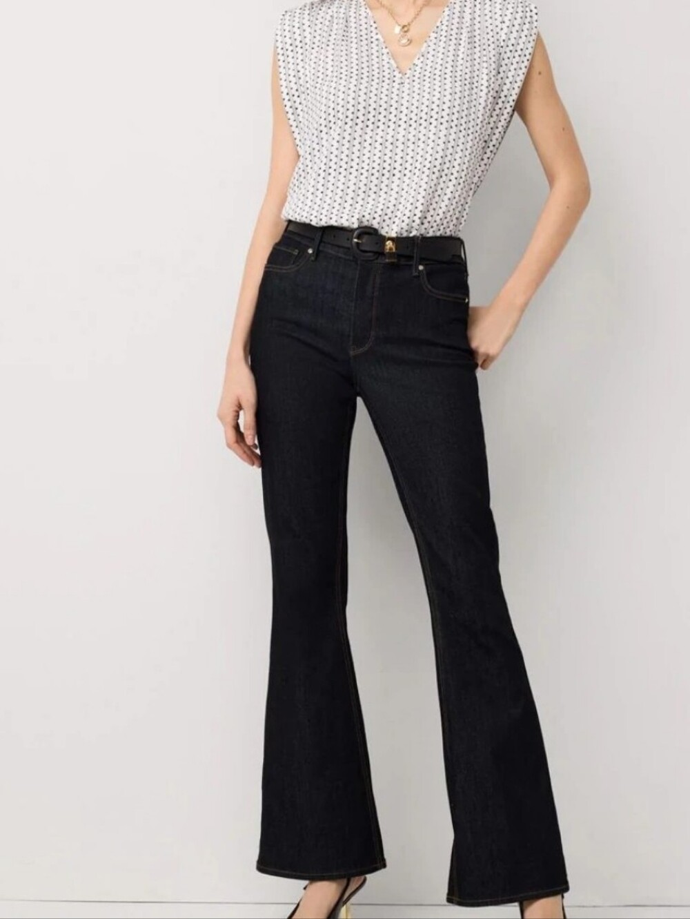 White House Black Market Black Flare Jeans
